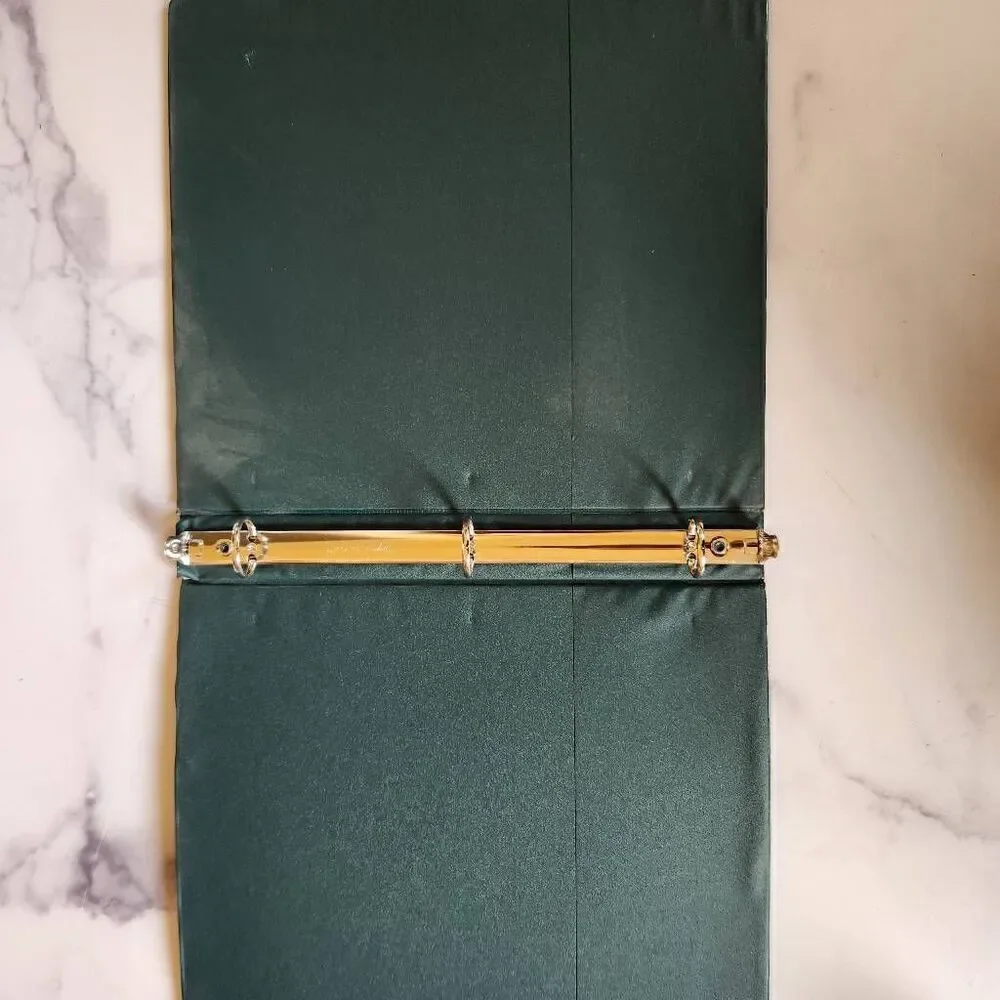 Dynaplex vintage dark  forest green 3 ring binder matte